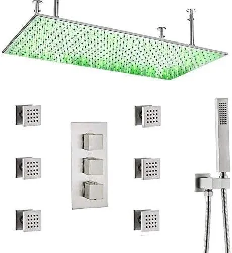 Wels Badezimmer-Set mit quadratischer Dusche, kombiniert mit Kopf- und Handbrause