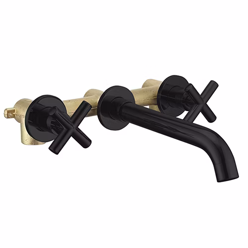 Innada Moderner Einhebelmischer aus mattschwarzem Messing für Waschbecken/Waschbecken/Dusche/Badewanne, Wasserfall-Badezimmerarmatur